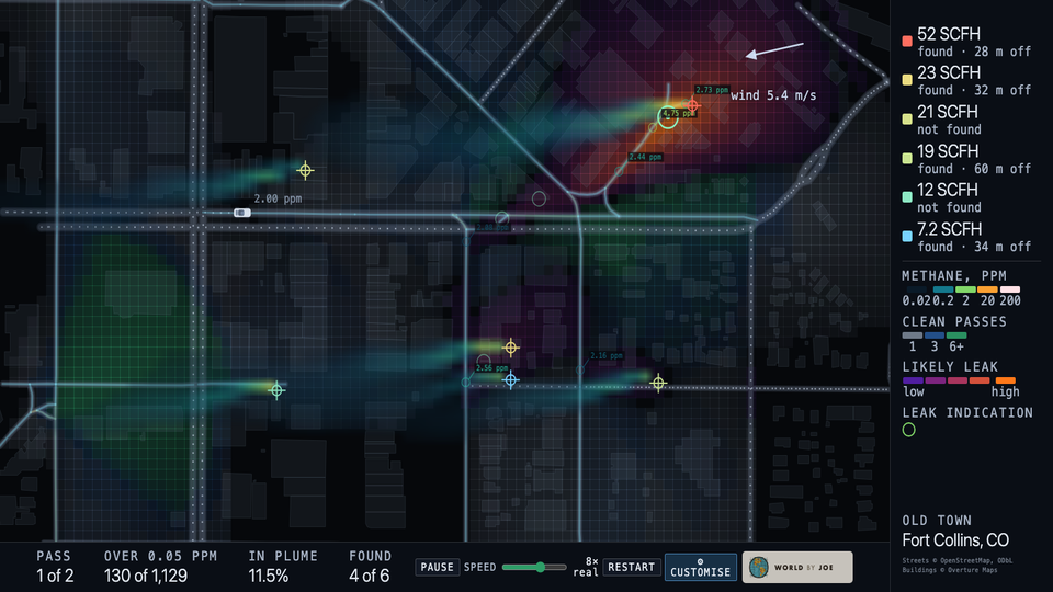 Finding a gas leak from a moving vehicle - screenshot